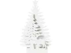 Juledekoration LED FEMAN Rensdyr Juletræ 36 cm Hvid