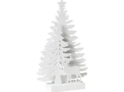 Juledekoration LED FEMAN Rensdyr Juletræ 36 cm Hvid