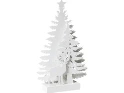 Juledekoration LED FEMAN Rensdyr Juletræ 36 cm Hvid