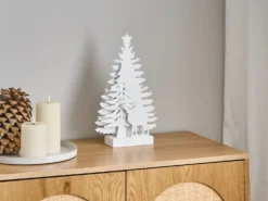 Juledekoration LED FEMAN Rensdyr Juletræ 36 cm Hvid