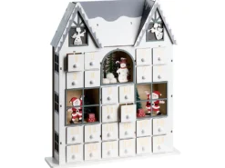 Juledekoration LED FEMUND Adventskalender 40 cm Hvid