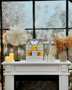 Juledekoration LED FEMUND Adventskalender 40 cm Hvid