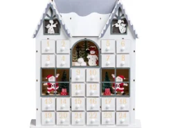 Juledekoration LED FEMUND Adventskalender 40 cm Hvid