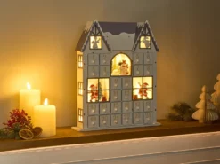 Juledekoration LED FEMUND Adventskalender 40 cm Hvid