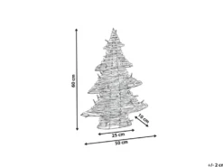 Juledekoration LED FURESO Juletræ 60 cm Naturlig