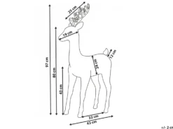 Juledekoration LED GRINDAVIK Rensdyr 97 cm Naturlig