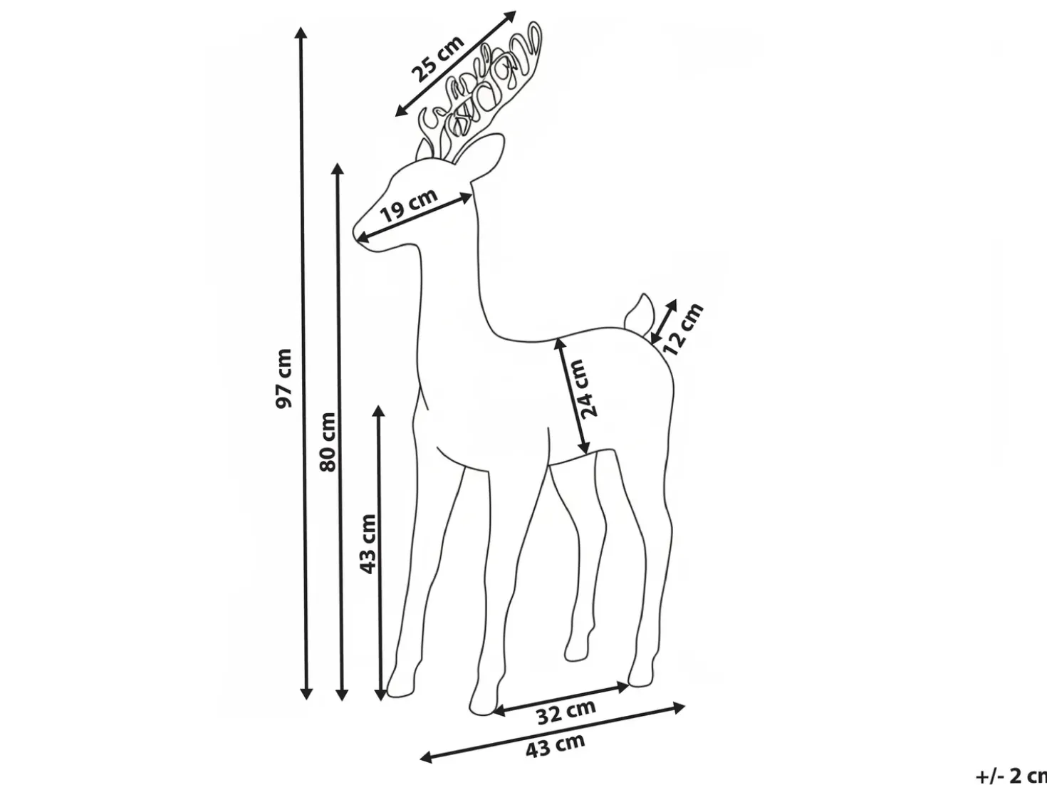 Juledekoration LED GRINDAVIK Rensdyr 97 cm Naturlig