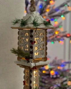 Juledekoration LED LENTIRA Søjle lampe 80 cm Lysebrun