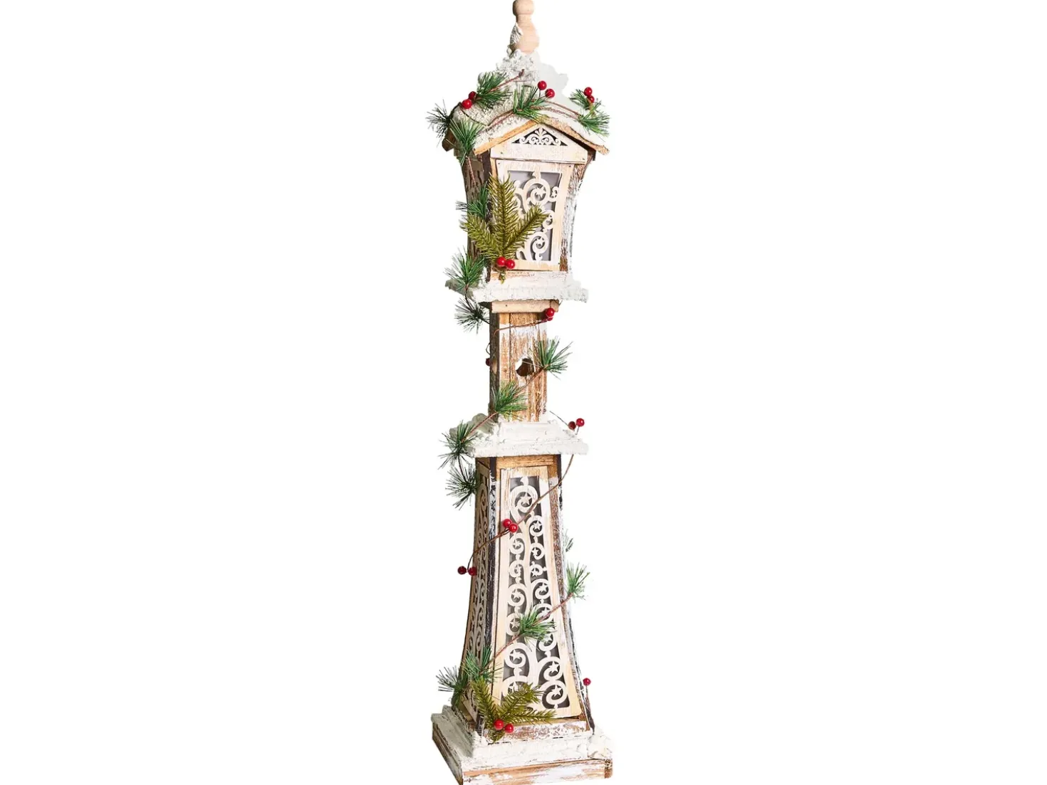 Juledekoration LED LIESVESI Søjle lampe 80 cm Lysebrun