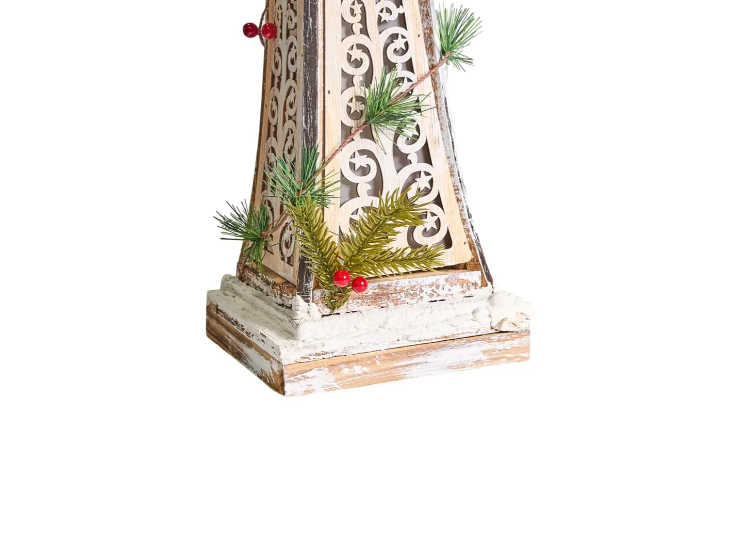 Juledekoration LED LIESVESI Søjle lampe 80 cm Lysebrun