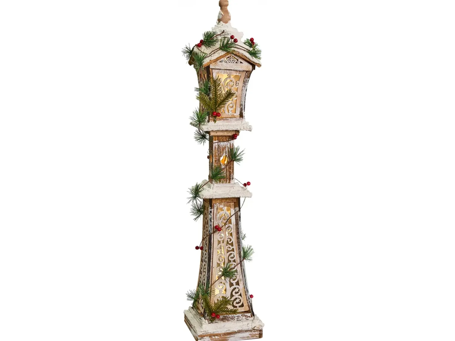 Juledekoration LED LIESVESI Søjle lampe 80 cm Lysebrun