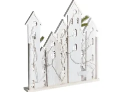 Juledekoration LED MAAVESI Hus 53 cm Hvid