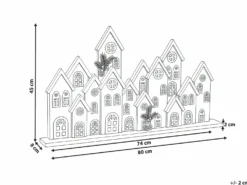 Juledekoration LED MALLOS Hus 45 cm Brun