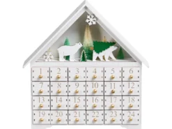 Juledekoration LED MJOSA Adventskalender 33 cm Hvid