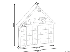 Juledekoration LED MJOSA Adventskalender 33 cm Hvid