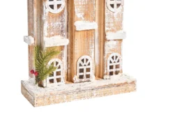 Juledekoration LED NILAKA Hus 85 cm Lysebrun