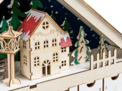 Juledekoration LED NISSER Adventskalender 44 cm Lysebrun