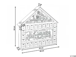 Juledekoration LED NISSER Adventskalender 44 cm Lysebrun