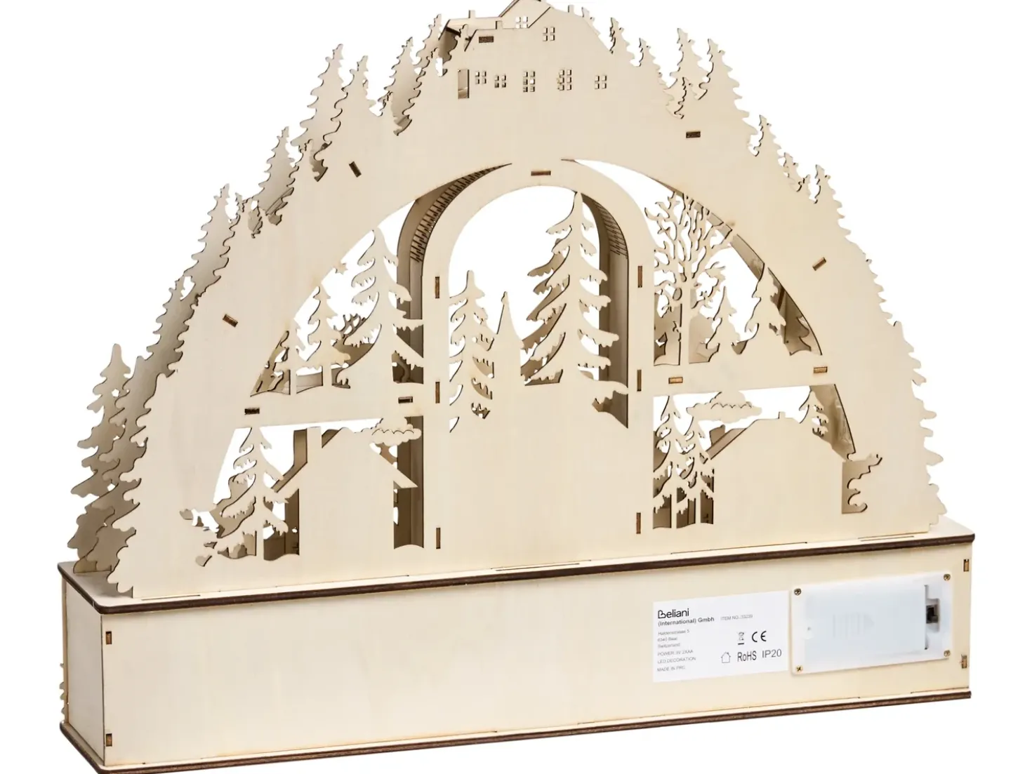 Juledekoration LED NORSJO 36 cm Lysebrun