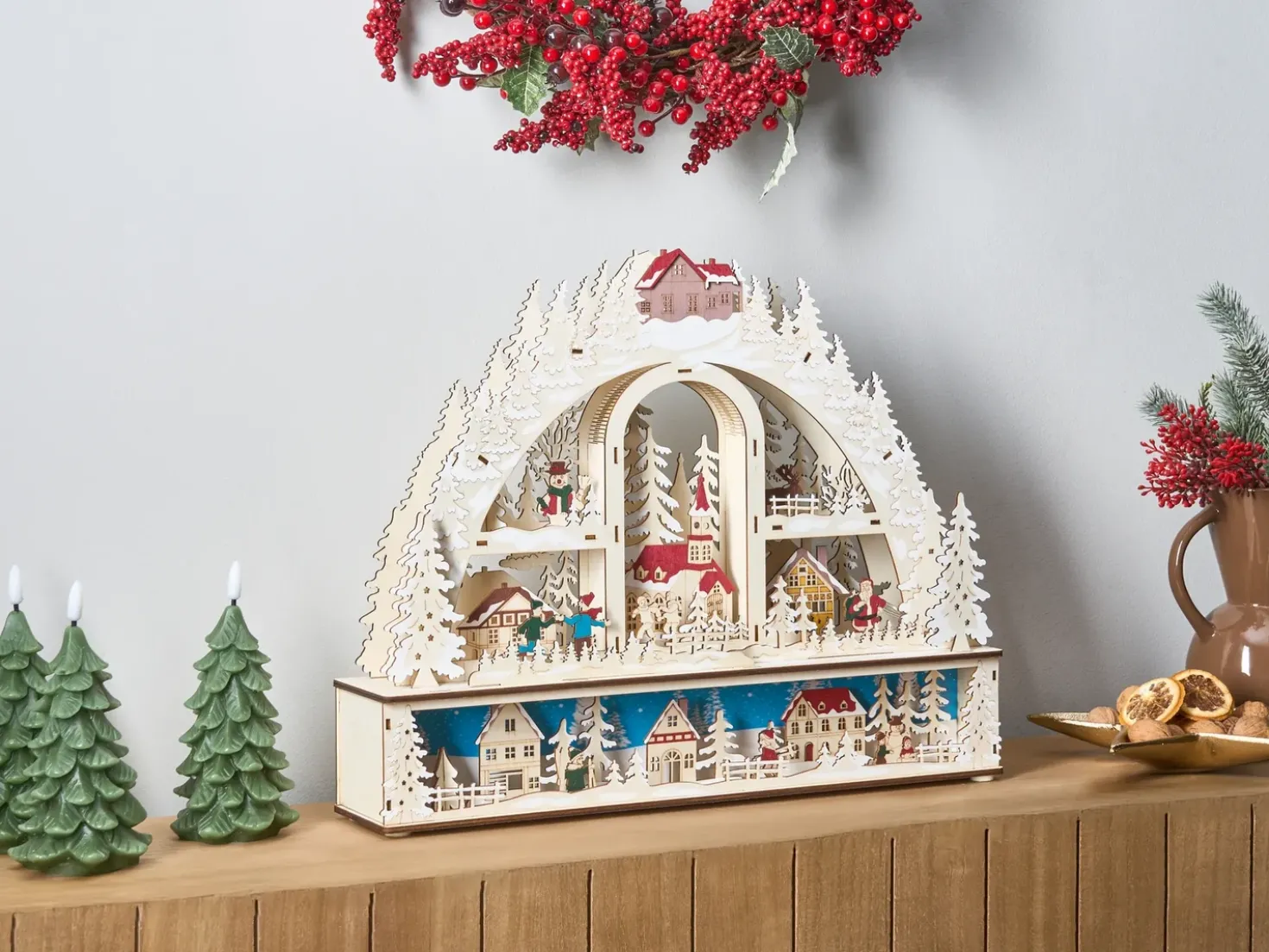 Juledekoration LED NORSJO 36 cm Lysebrun