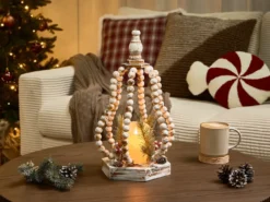 Juledekoration LED PETRUMA 40 cm Lysebrun