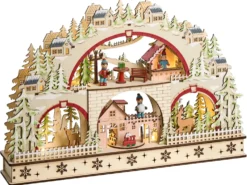 Juledekoration LED SELURA 30 cm Lysebrun