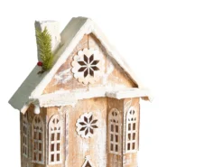 Juledekoration LED UNARI Hus 50 cm Lysebrun