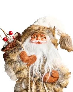 Juledekoration SVARTEVATNET Julemand 37 cm Brun/hvid