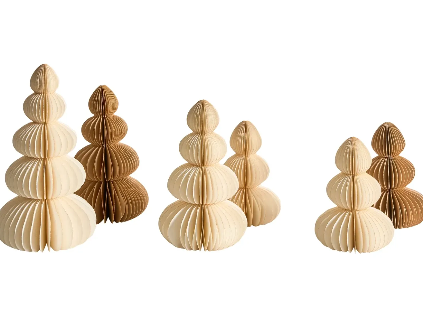 Juledekorationssæt med 6 dele RANELVA Juletræ 14/19/25 cm Brun/beige