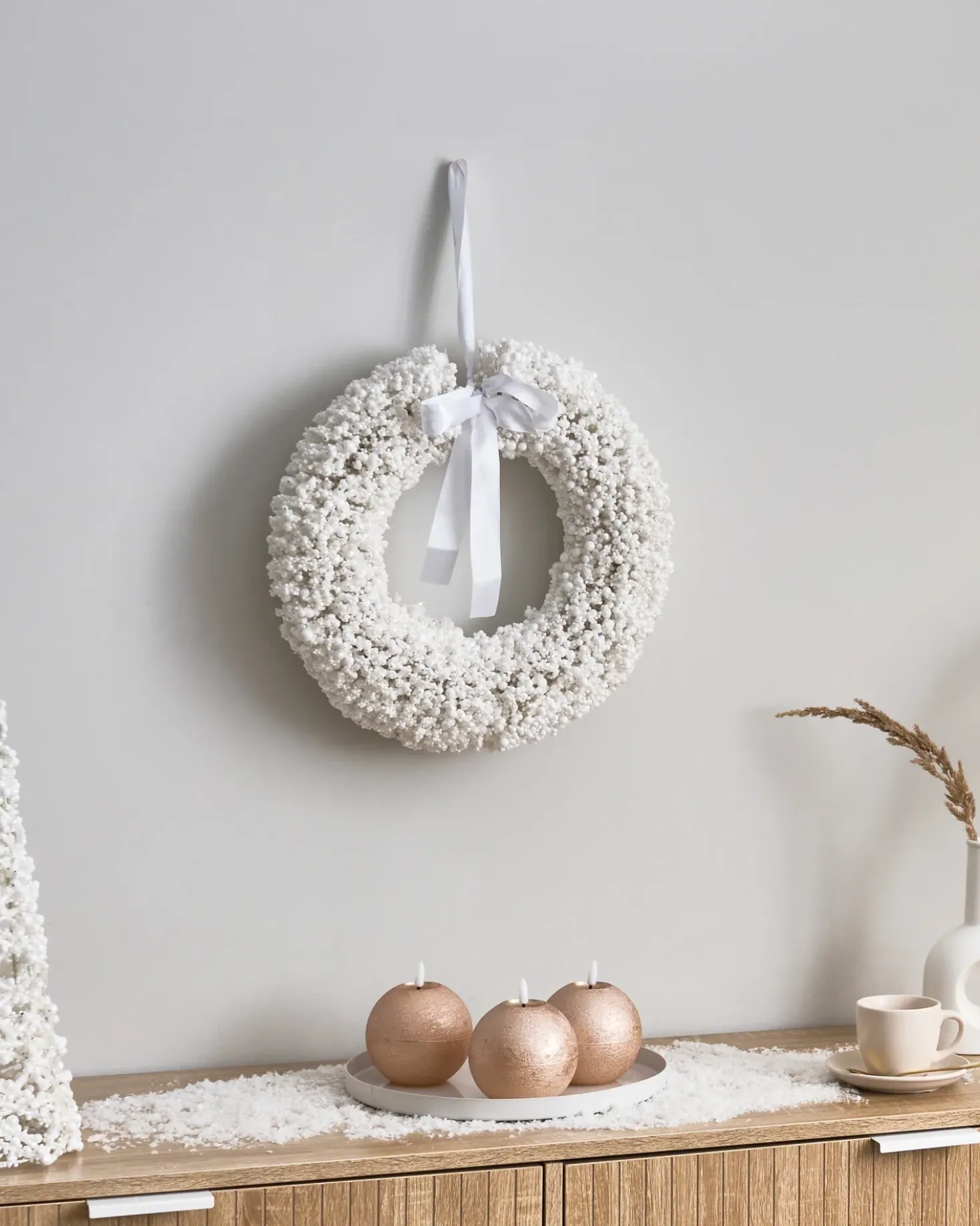 Julekrans ARESJON Hvid 40 cm