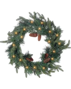 Julekrans LED KAMERUN Grøn 60 cm