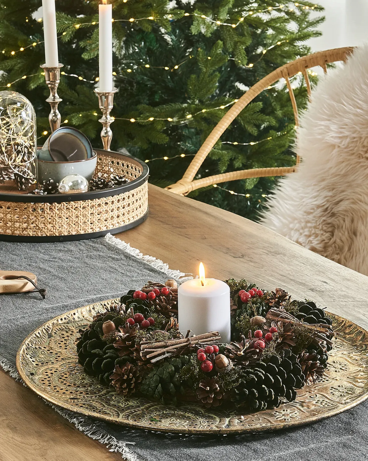 Julekrans NURMES Grøn 35 cm