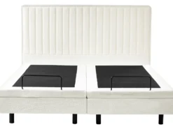 Justerbar seng Boucle CASTELLAN 180 x 200 cm Cremehvid