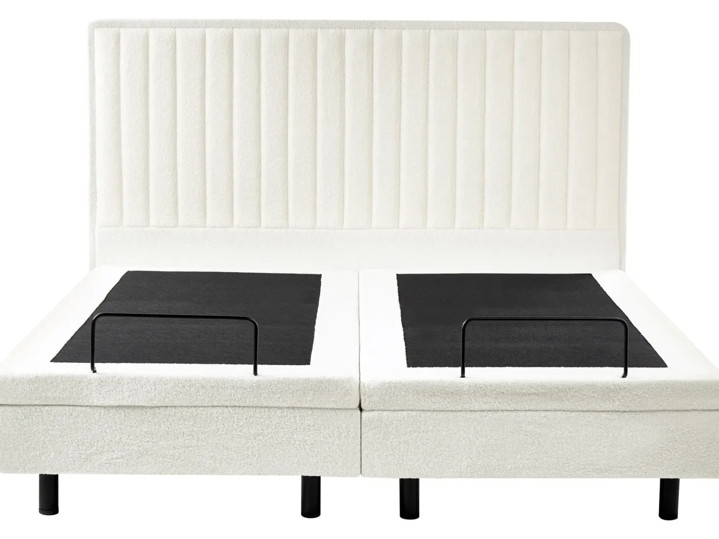 Justerbar seng Boucle CASTELLAN 180 x 200 cm Cremehvid