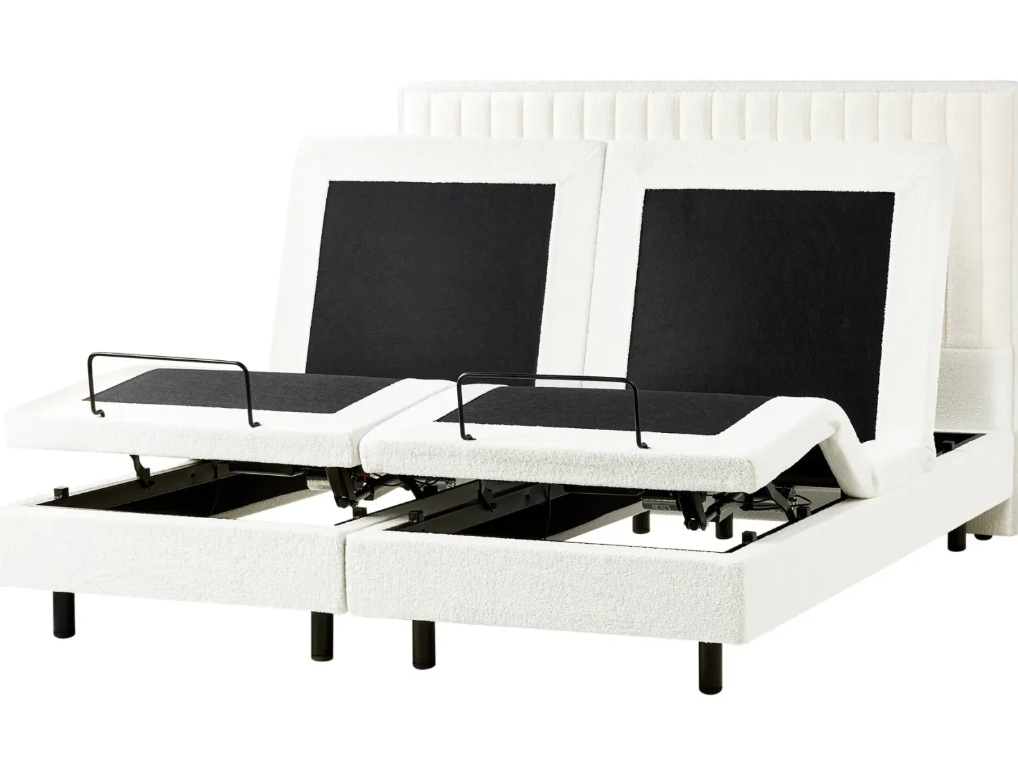 Justerbar seng Boucle CASTELLAN 180 x 200 cm Cremehvid