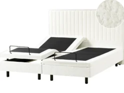 Justerbar seng Boucle CASTELLAN 180 x 200 cm Cremehvid