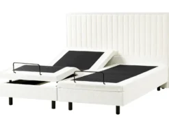 Justerbar seng Boucle CASTELLAN 180 x 200 cm Cremehvid