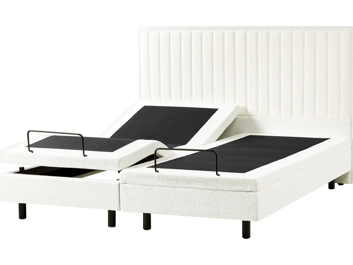 Justerbar seng Boucle CASTELLAN 180 x 200 cm Cremehvid