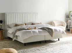 Justerbar seng Boucle CASTELLAN 180 x 200 cm Cremehvid