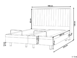 Justerbar seng Boucle CASTELLAN 180 x 200 cm Cremehvid