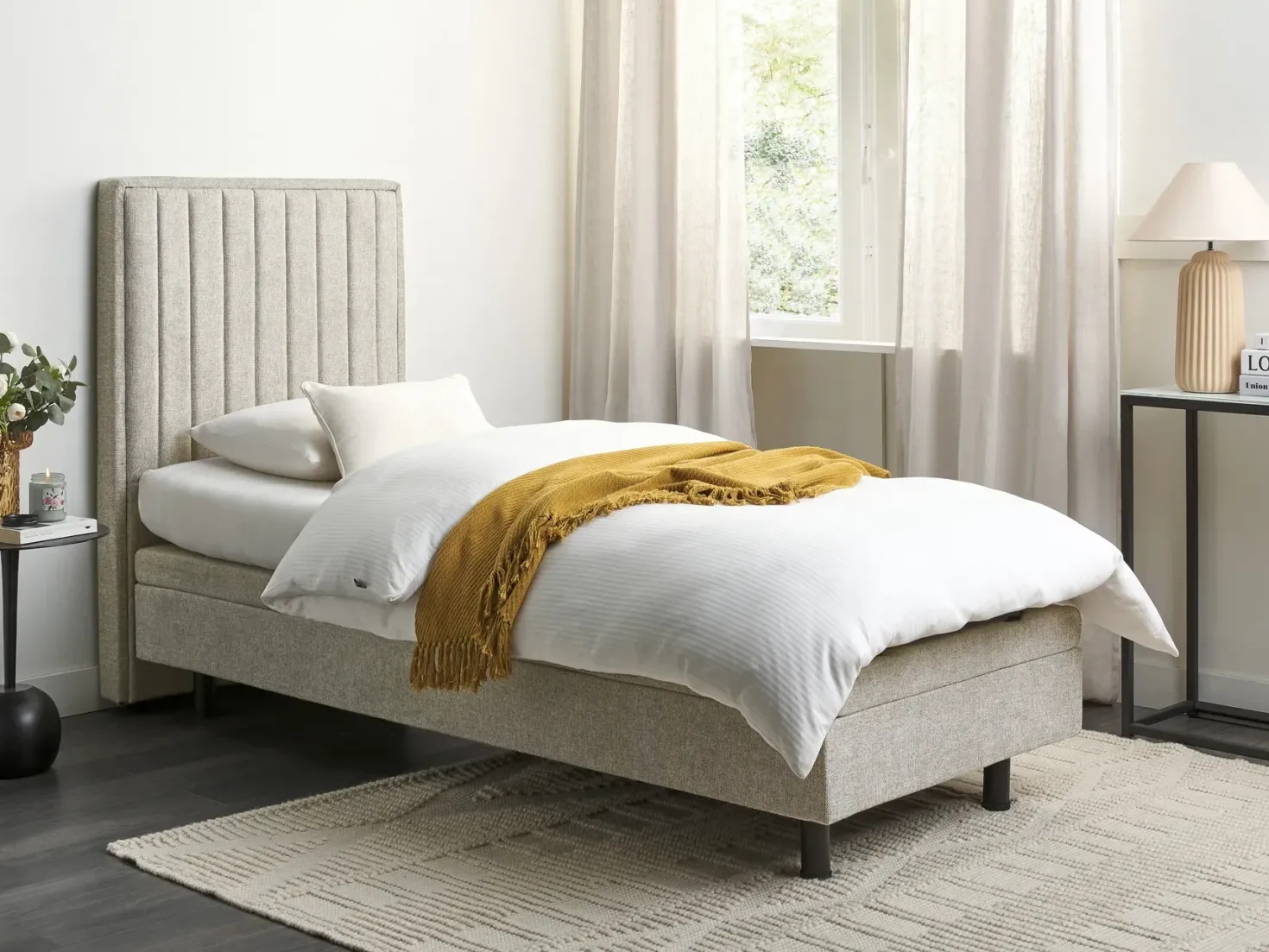 Justerbar seng CASTELLAN 90 x 200 cm Beige