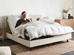 Justerbar seng DUKE 180 x 200 cm Lys Beige