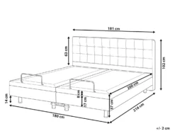 Justerbar seng DUKE 180 x 200 cm Lys Beige