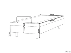 Justerbar seng uden hovedgærde CASTELLAN 80 x 200 cm Lysegrå
