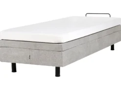 Justerbar seng uden hovedgærde CASTELLAN 80 x 200 cm Lysegrå