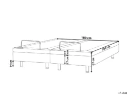 Justerbar seng uden hovedgærde DUKE 180 x 200 cm Mørkegrå