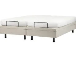 Justerbar seng uden hovedgærde CASTELLAN 180 x 200 cm Lys Beige
