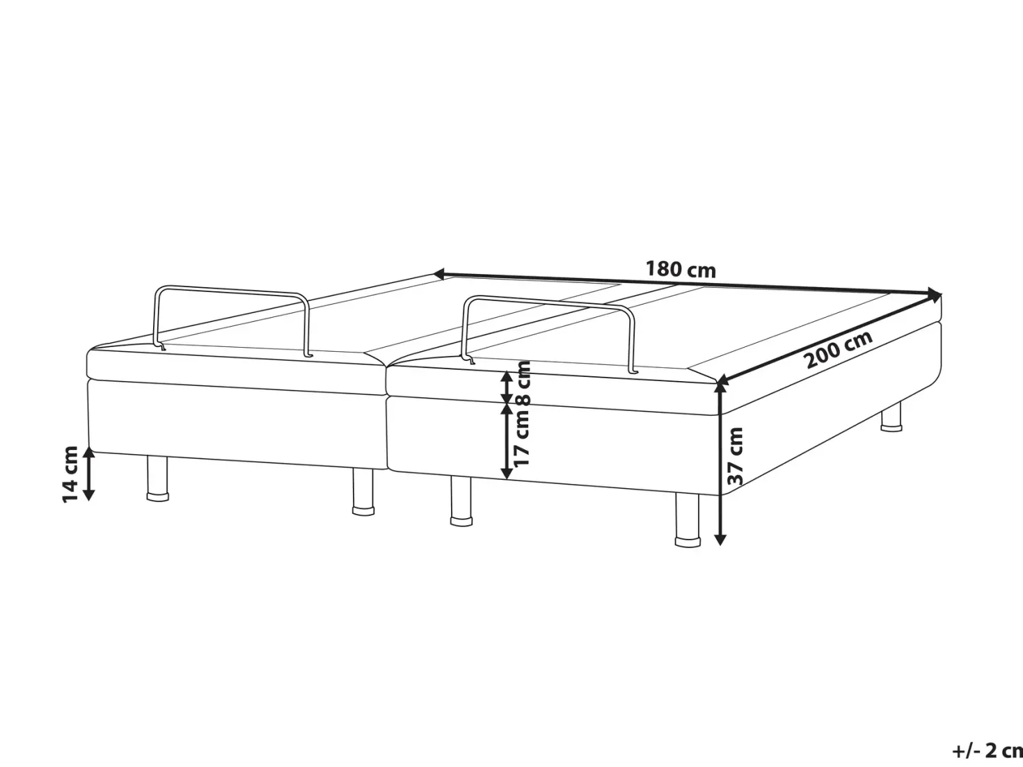 Justerbar seng uden hovedgærde CASTELLAN 180 x 200 cm Lys Beige