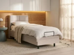 Justerbar seng VICEROY 90 x 200 cm Lys Beige