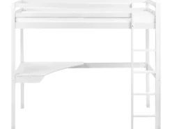 Køjeseng med skrivebord Fyretræ LOURY 90 x 200 cm Hvid